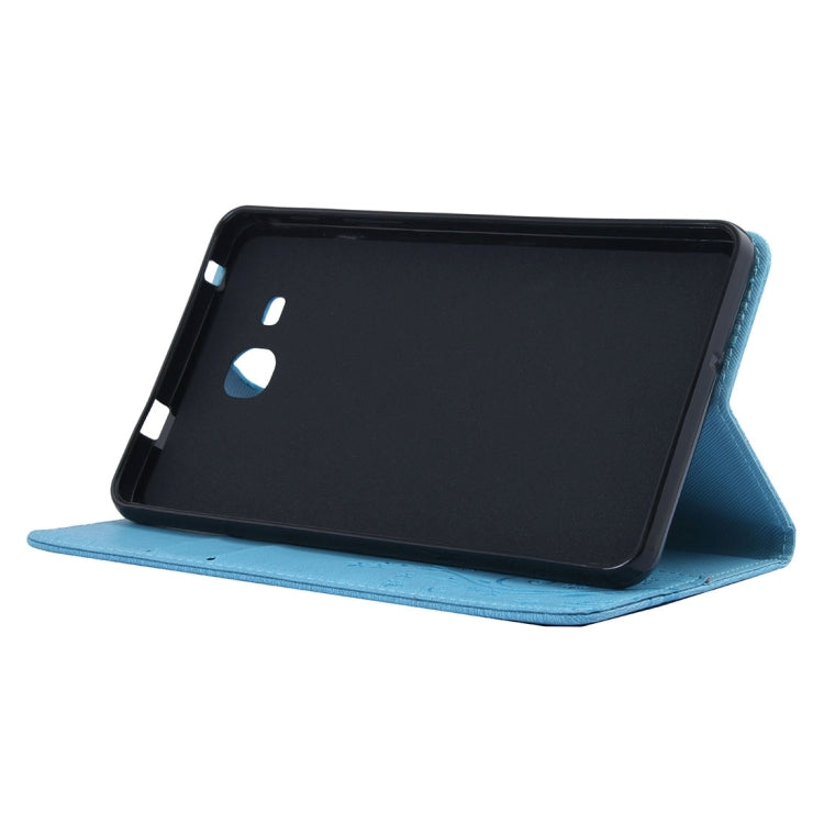 For Galaxy Tab A 7.0 Pressed Flowers Butterfly Pattern Horizontal Flip PU Leather Case with Magnetic Buckle & Holder & Card Slots & Wallet