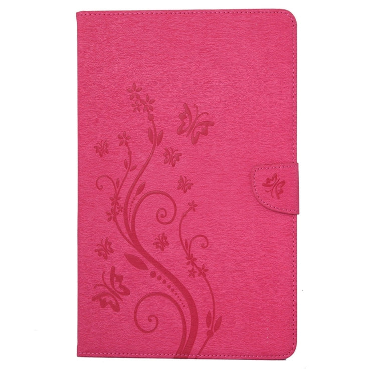 For Galaxy Tab A 7.0 Pressed Flowers Butterfly Pattern Horizontal Flip PU Leather Case with Magnetic Buckle & Holder & Card Slots & Wallet