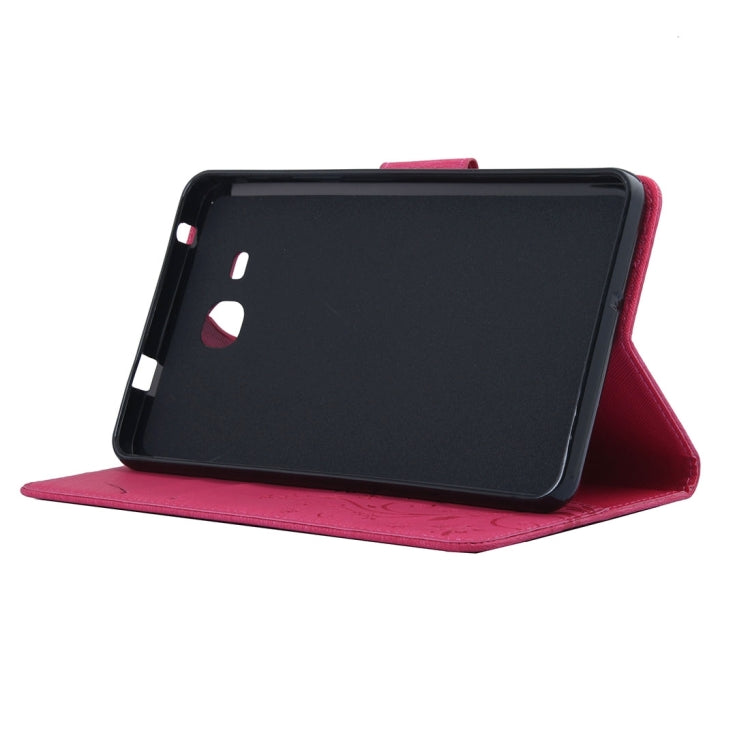 For Galaxy Tab A 7.0 Pressed Flowers Butterfly Pattern Horizontal Flip PU Leather Case with Magnetic Buckle & Holder & Card Slots & Wallet