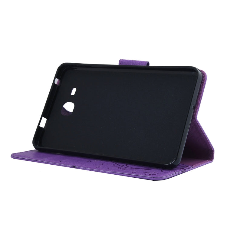 For Galaxy Tab A 7.0 Pressed Flowers Butterfly Pattern Horizontal Flip PU Leather Case with Magnetic Buckle & Holder & Card Slots & Wallet