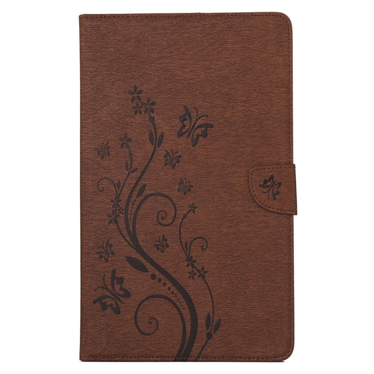 For Galaxy Tab A 7.0 Pressed Flowers Butterfly Pattern Horizontal Flip PU Leather Case with Magnetic Buckle & Holder & Card Slots & Wallet