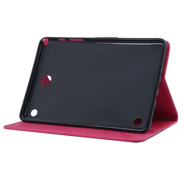 For Galaxy Tab A 8.0 / T350 Pressed Flowers Butterfly Pattern Horizontal Flip PU Leather Case with Magnetic Buckle & Holder & Card Slots & Wallet