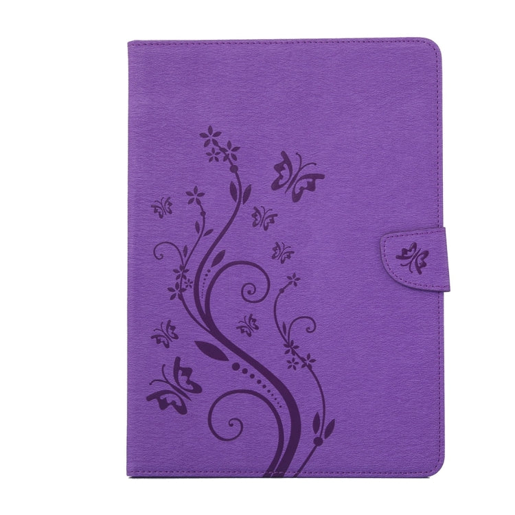 For Galaxy Tab A 8.0 / T350 Pressed Flowers Butterfly Pattern Horizontal Flip PU Leather Case with Magnetic Buckle & Holder & Card Slots & Wallet