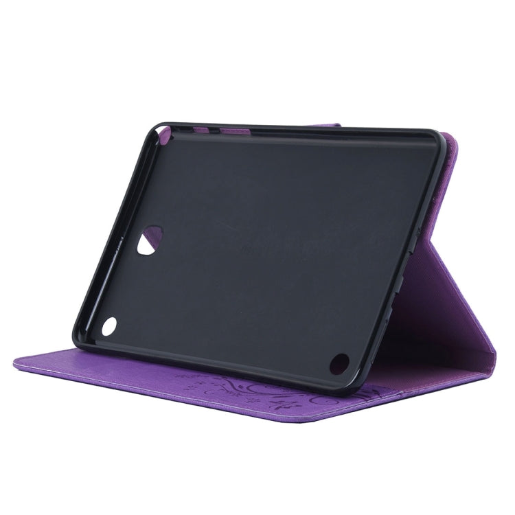 For Galaxy Tab A 8.0 / T350 Pressed Flowers Butterfly Pattern Horizontal Flip PU Leather Case with Magnetic Buckle & Holder & Card Slots & Wallet