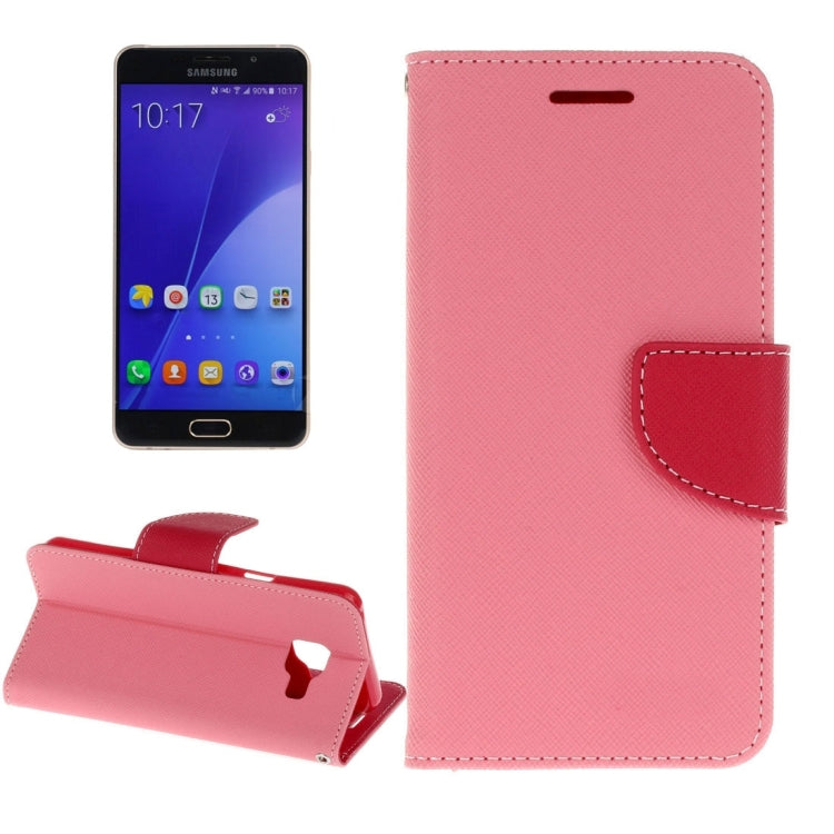 For Galaxy A7 (2016) / A710 Cross Texture Horizontal Flip Leather Case with Magnetic Buckle & Holder & Card Slots & Wallet 