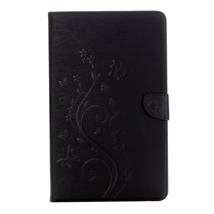 For Galaxy Tab A 10.1 Pressed Flowers Butterfly Pattern Horizontal Flip PU Leather Case with Magnetic Buckle & Holder & Card Slots & Wallet