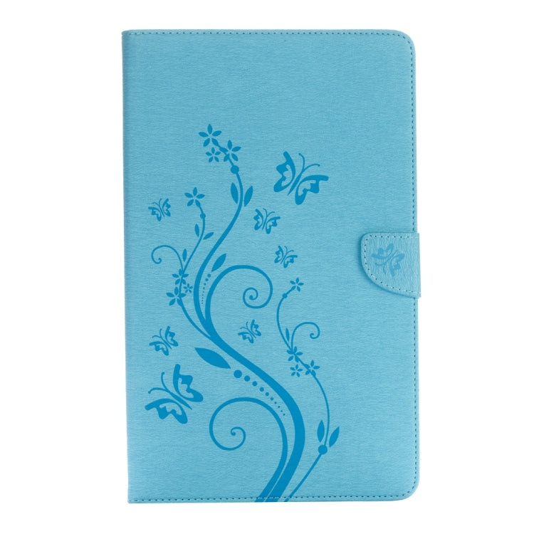 For Galaxy Tab A 10.1 Pressed Flowers Butterfly Pattern Horizontal Flip PU Leather Case with Magnetic Buckle & Holder & Card Slots & Wallet