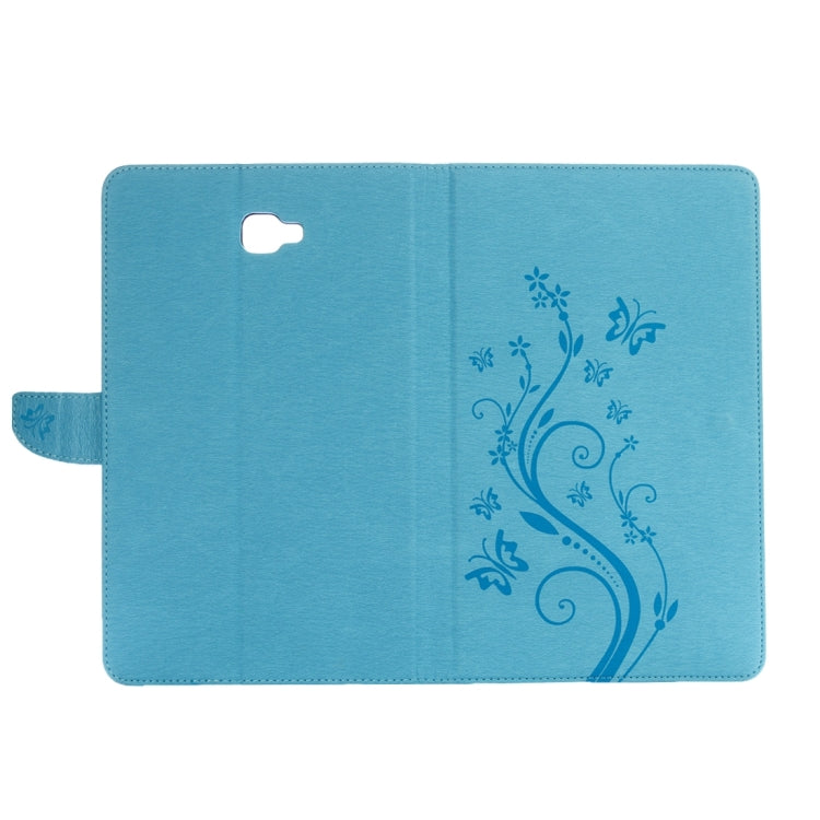 For Galaxy Tab A 10.1 Pressed Flowers Butterfly Pattern Horizontal Flip PU Leather Case with Magnetic Buckle & Holder & Card Slots & Wallet
