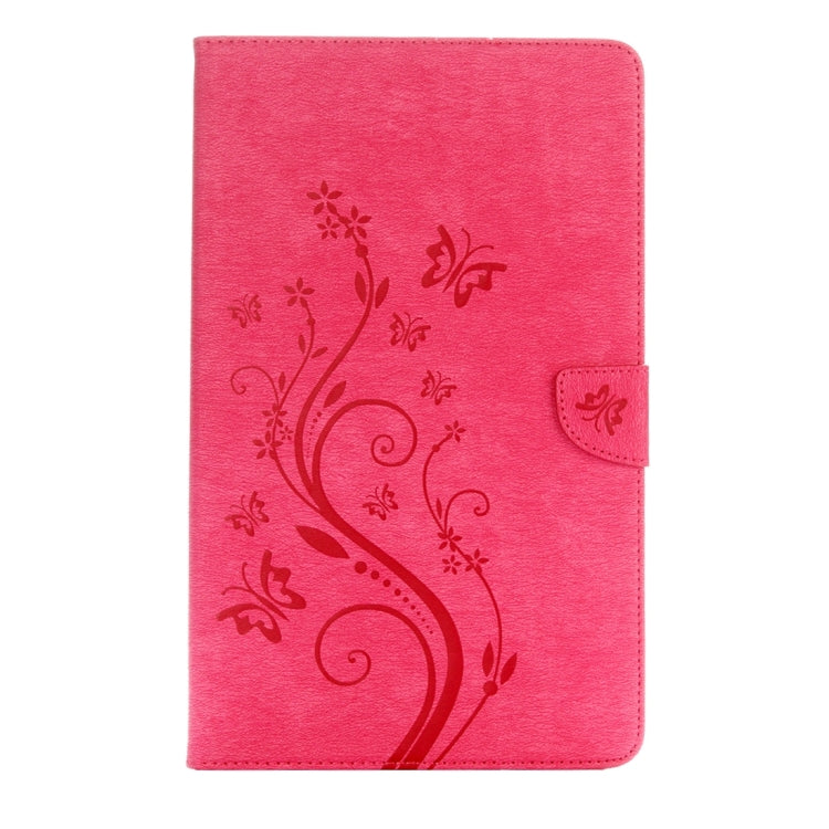 For Galaxy Tab A 10.1 Pressed Flowers Butterfly Pattern Horizontal Flip PU Leather Case with Magnetic Buckle & Holder & Card Slots & Wallet