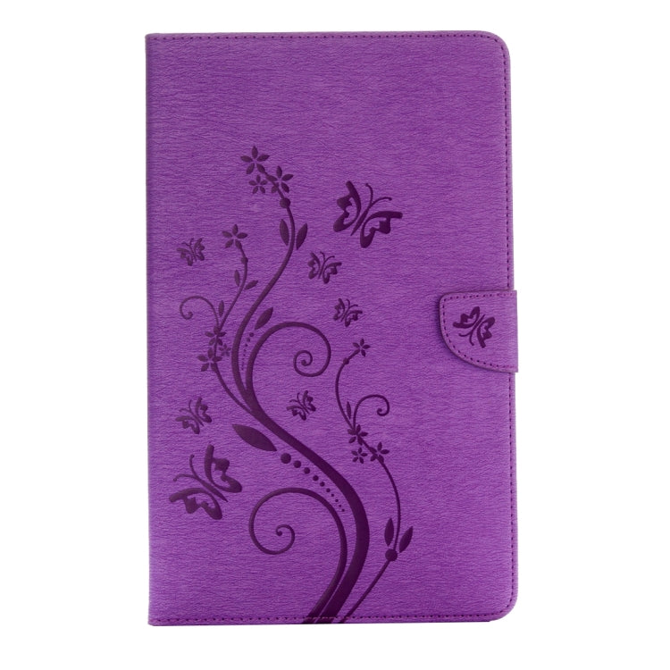 For Galaxy Tab A 10.1 Pressed Flowers Butterfly Pattern Horizontal Flip PU Leather Case with Magnetic Buckle & Holder & Card Slots & Wallet