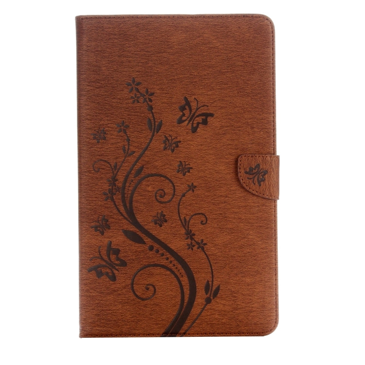 For Galaxy Tab A 10.1 Pressed Flowers Butterfly Pattern Horizontal Flip PU Leather Case with Magnetic Buckle & Holder & Card Slots & Wallet