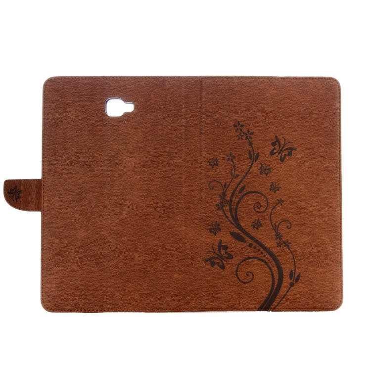 For Galaxy Tab A 10.1 Pressed Flowers Butterfly Pattern Horizontal Flip PU Leather Case with Magnetic Buckle & Holder & Card Slots & Wallet