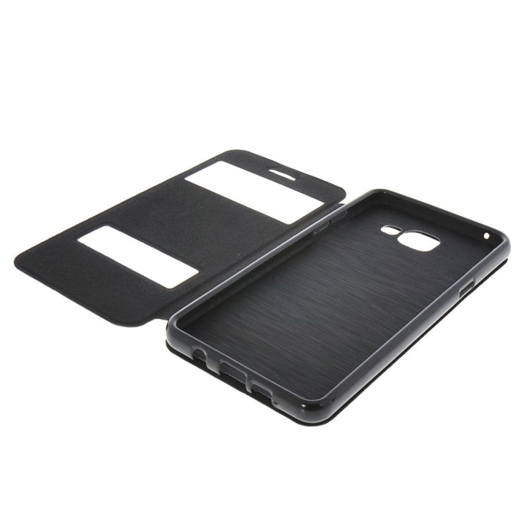 For Galaxy A3 (2016) / A310 Oracle Texture Horizontal Flip TPU + PU Leather Case with Caller ID Window & Holder