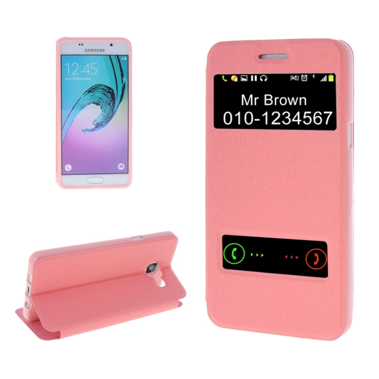 For Galaxy A3 (2016) / A310 Oracle Texture Horizontal Flip TPU + PU Leather Case with Caller ID Window & Holder
