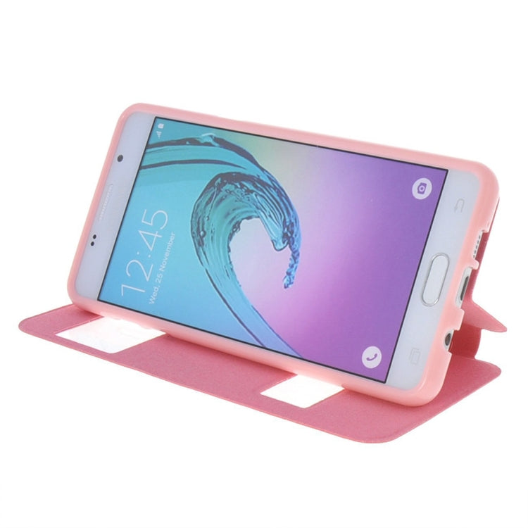 For Galaxy A3 (2016) / A310 Oracle Texture Horizontal Flip TPU + PU Leather Case with Caller ID Window & Holder