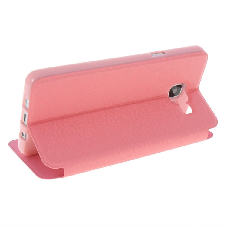 For Galaxy A3 (2016) / A310 Oracle Texture Horizontal Flip TPU + PU Leather Case with Caller ID Window & Holder