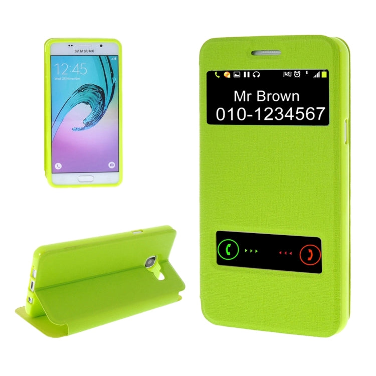 For Galaxy A3 (2016) / A310 Oracle Texture Horizontal Flip TPU + PU Leather Case with Caller ID Window & Holder