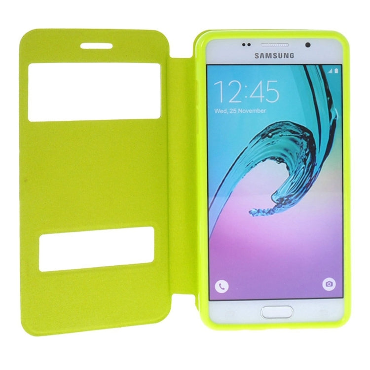 For Galaxy A3 (2016) / A310 Oracle Texture Horizontal Flip TPU + PU Leather Case with Caller ID Window & Holder