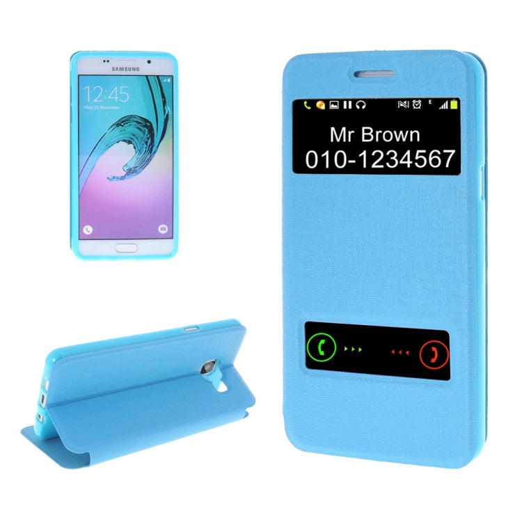 For Galaxy A3 (2016) / A310 Oracle Texture Horizontal Flip TPU + PU Leather Case with Caller ID Window & Holder