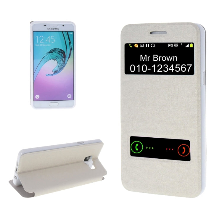 For Galaxy A3 (2016) / A310 Oracle Texture Horizontal Flip TPU + PU Leather Case with Caller ID Window & Holder