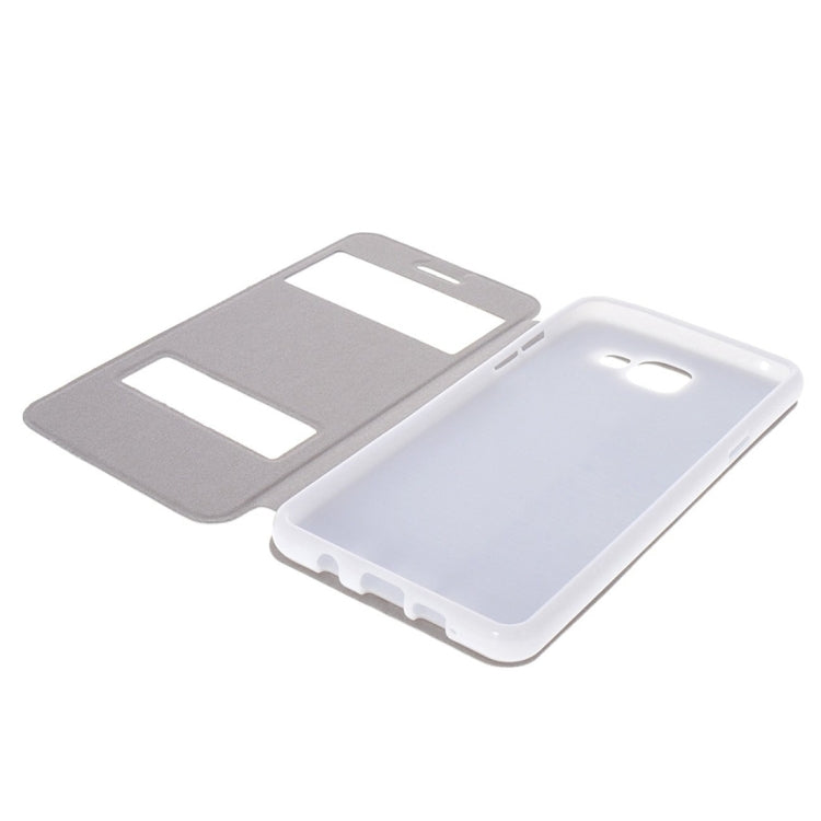 For Galaxy A3 (2016) / A310 Oracle Texture Horizontal Flip TPU + PU Leather Case with Caller ID Window & Holder