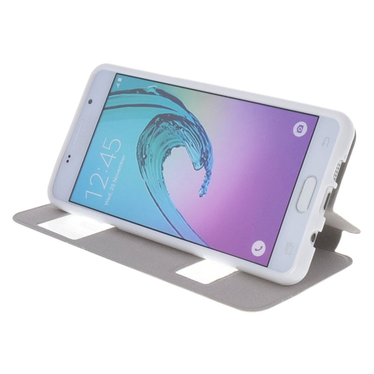 For Galaxy A3 (2016) / A310 Oracle Texture Horizontal Flip TPU + PU Leather Case with Caller ID Window & Holder