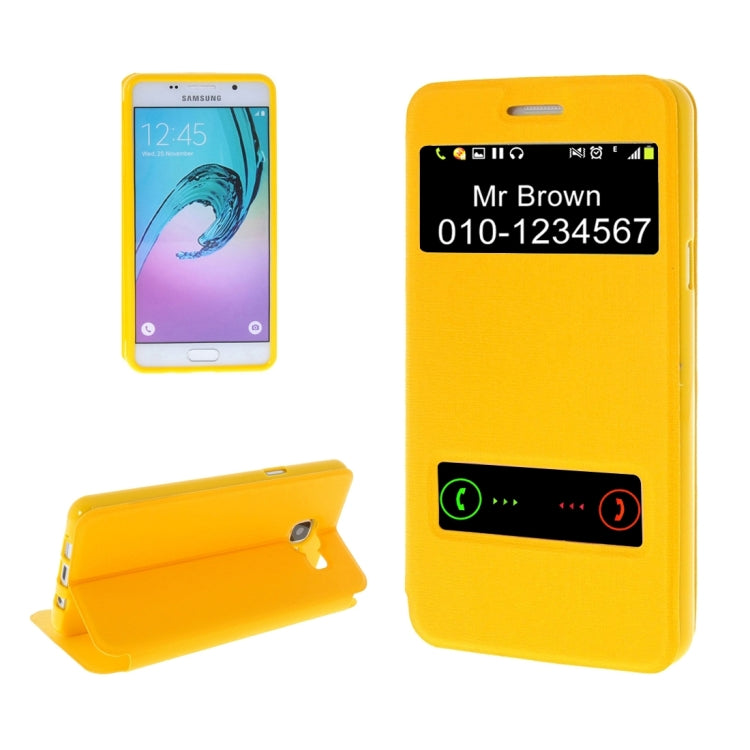 For Galaxy A3 (2016) / A310 Oracle Texture Horizontal Flip TPU + PU Leather Case with Caller ID Window & Holder
