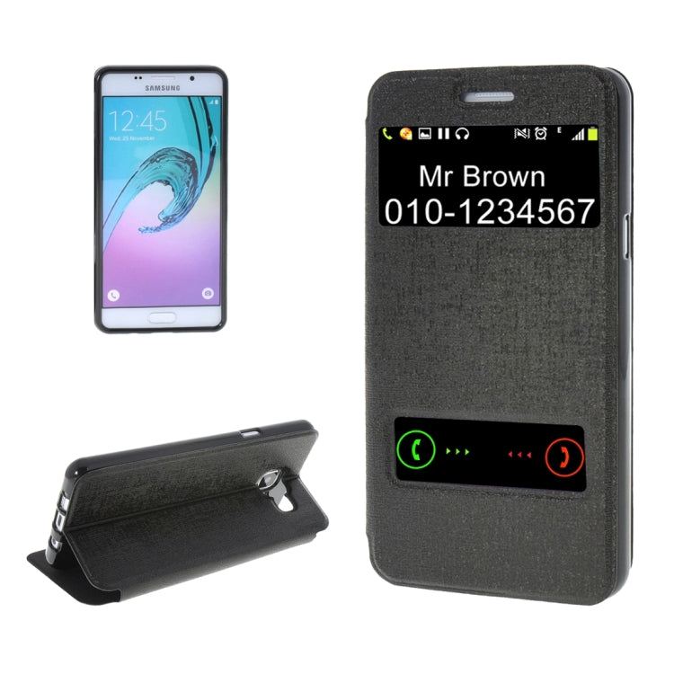For Galaxy A5 (2016) / A510 Oracle Texture Horizontal Flip TPU + PU Leather Case with Caller ID Window & Holder