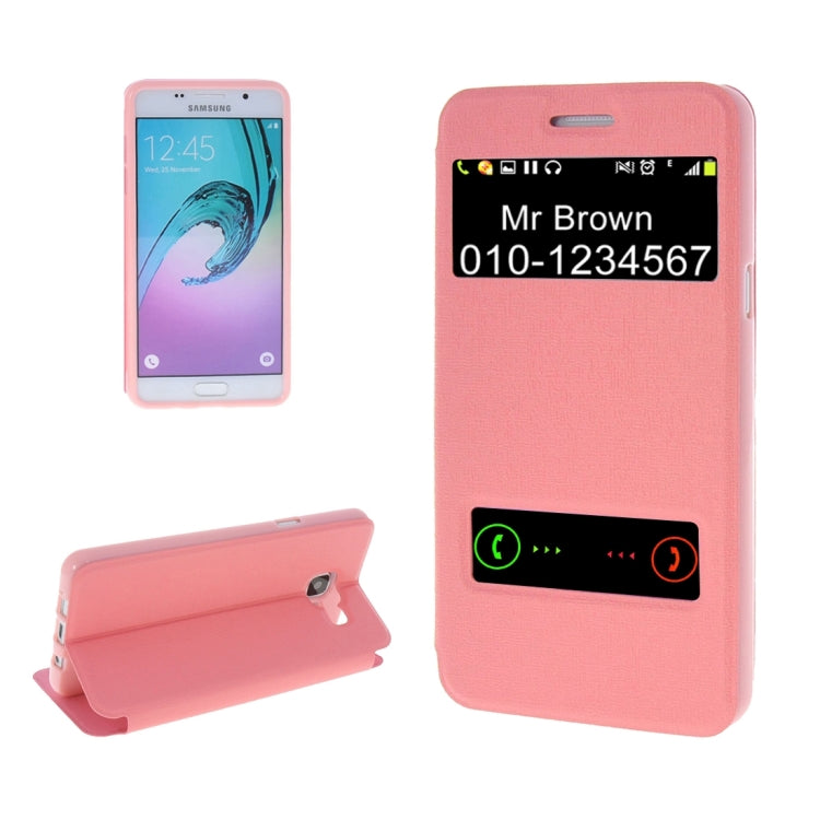 For Galaxy A5 (2016) / A510 Oracle Texture Horizontal Flip TPU + PU Leather Case with Caller ID Window & Holder