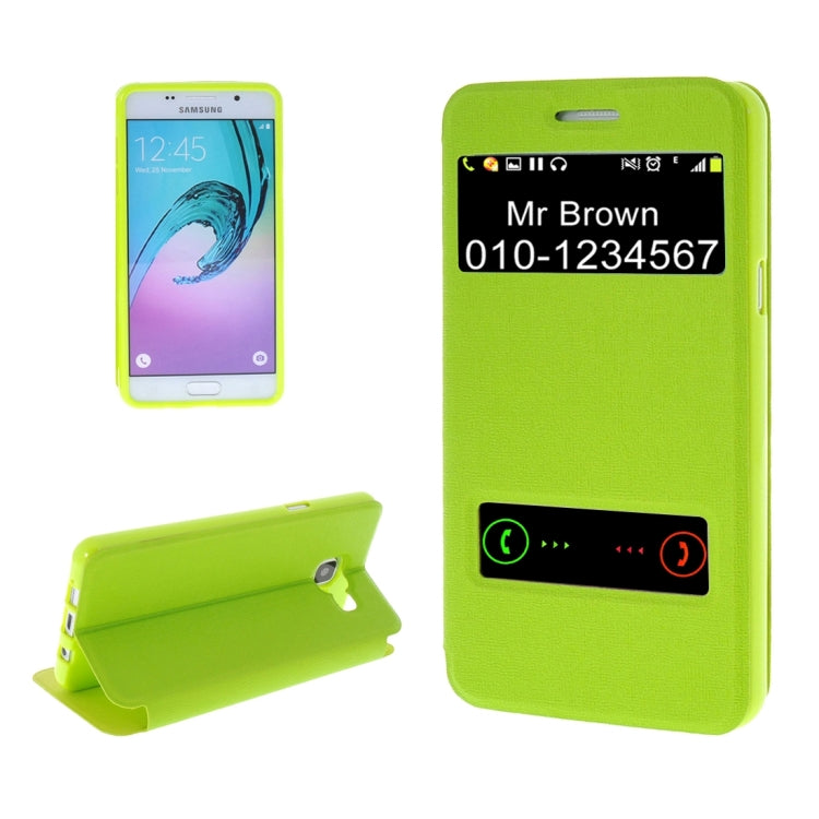 For Galaxy A5 (2016) / A510 Oracle Texture Horizontal Flip TPU + PU Leather Case with Caller ID Window & Holder