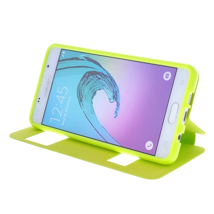 For Galaxy A5 (2016) / A510 Oracle Texture Horizontal Flip TPU + PU Leather Case with Caller ID Window & Holder