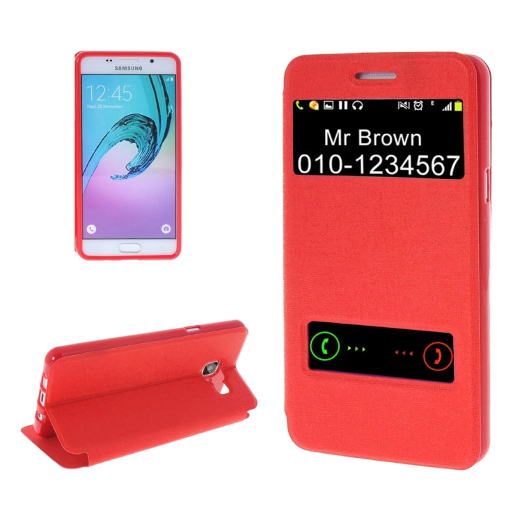 For Galaxy A5 (2016) / A510 Oracle Texture Horizontal Flip TPU + PU Leather Case with Caller ID Window & Holder
