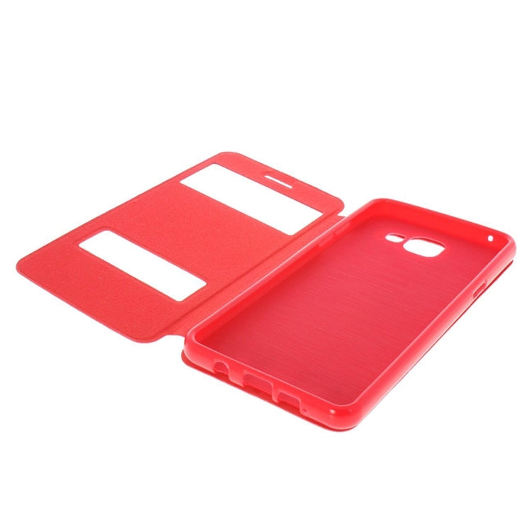 For Galaxy A5 (2016) / A510 Oracle Texture Horizontal Flip TPU + PU Leather Case with Caller ID Window & Holder