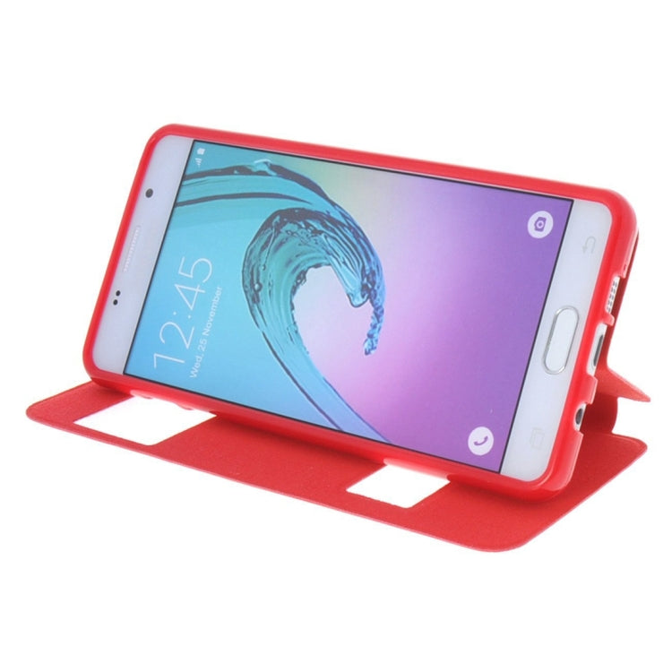 For Galaxy A5 (2016) / A510 Oracle Texture Horizontal Flip TPU + PU Leather Case with Caller ID Window & Holder