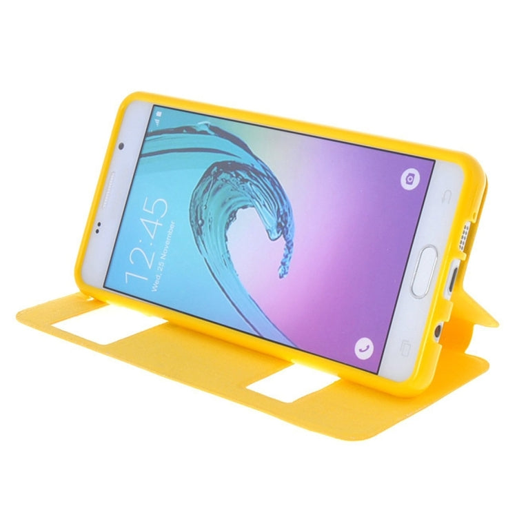 For Galaxy A5 (2016) / A510 Oracle Texture Horizontal Flip TPU + PU Leather Case with Caller ID Window & Holder