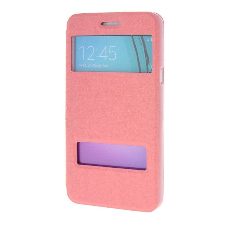 For Galaxy A7 (2016) / A710 Oracle Texture Horizontal Flip TPU + PU Leather Case with Caller ID Window & Holder