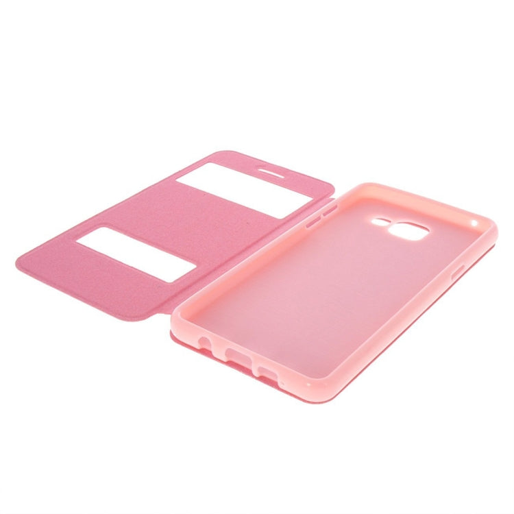 For Galaxy A7 (2016) / A710 Oracle Texture Horizontal Flip TPU + PU Leather Case with Caller ID Window & Holder