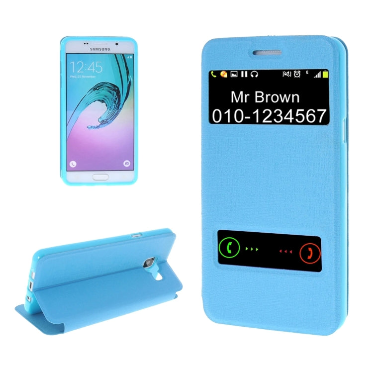 For Galaxy A7 (2016) / A710 Oracle Texture Horizontal Flip TPU + PU Leather Case with Caller ID Window & Holder