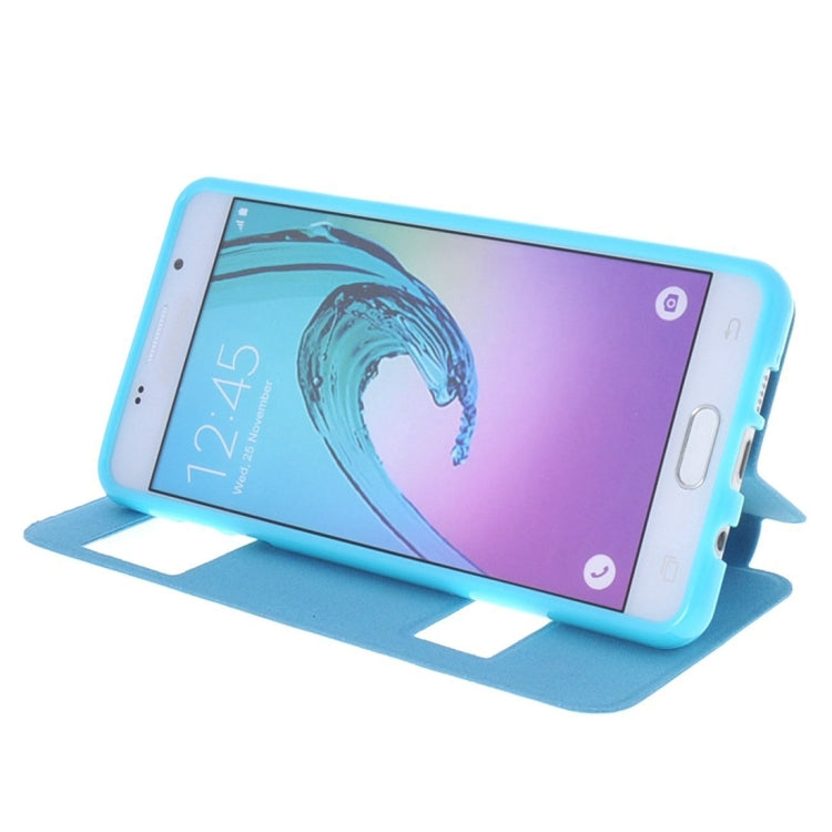For Galaxy A7 (2016) / A710 Oracle Texture Horizontal Flip TPU + PU Leather Case with Caller ID Window & Holder
