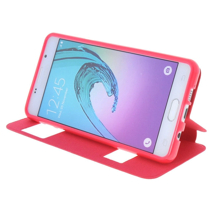 For Galaxy A7 (2016) / A710 Oracle Texture Horizontal Flip TPU + PU Leather Case with Caller ID Window & Holder