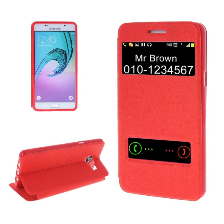 For Galaxy A7 (2016) / A710 Oracle Texture Horizontal Flip TPU + PU Leather Case with Caller ID Window & Holder