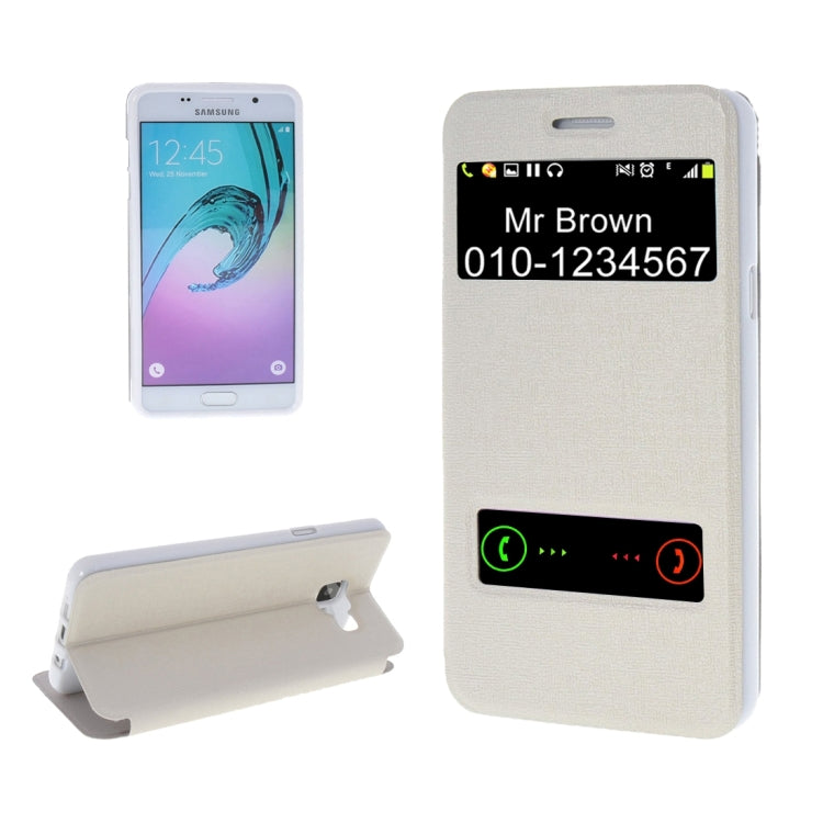 For Galaxy A7 (2016) / A710 Oracle Texture Horizontal Flip TPU + PU Leather Case with Caller ID Window & Holder