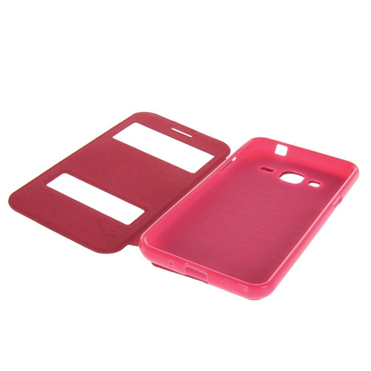 For Galaxy J2 (2016) / J210 Oracle Texture Horizontal Flip TPU + PU Leather Case with Caller ID Window & Holder