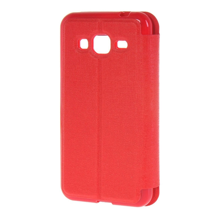 For Galaxy J2 (2016) / J210 Oracle Texture Horizontal Flip TPU + PU Leather Case with Caller ID Window & Holder