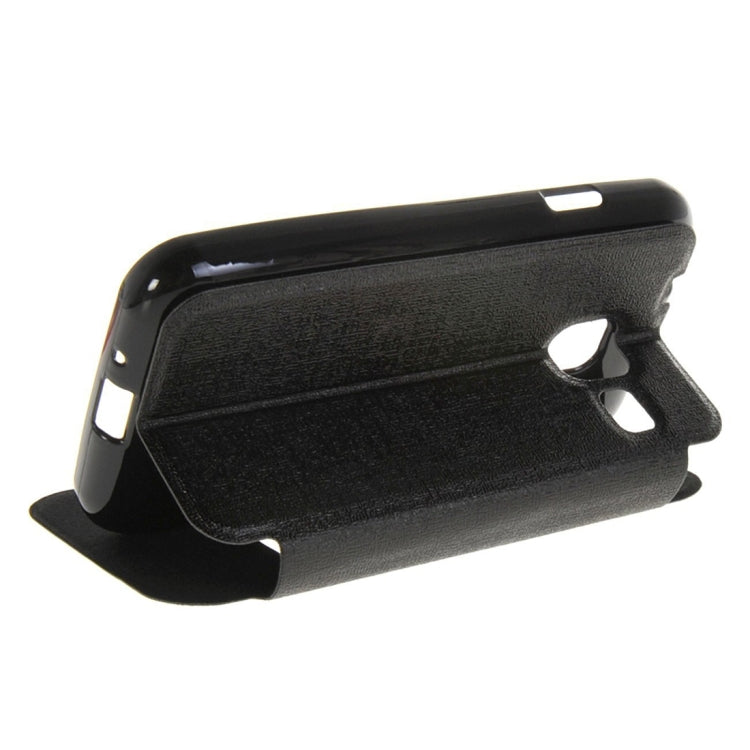 For Galaxy J1 Nxt / J105 Oracle Texture Horizontal Flip TPU + PU Leather Case with Caller ID Window & Holder