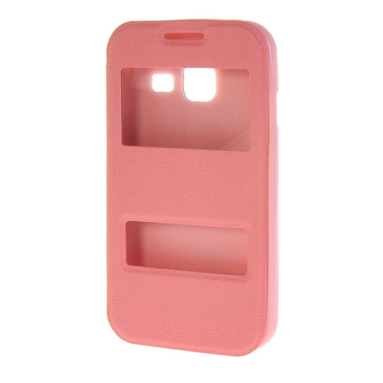 For Galaxy J1 Nxt / J105 Oracle Texture Horizontal Flip TPU + PU Leather Case with Caller ID Window & Holder