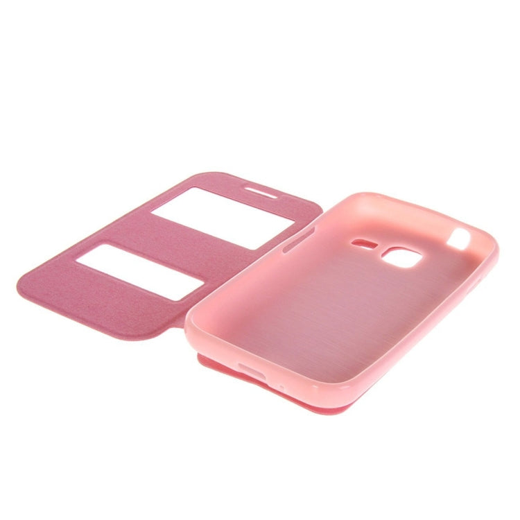 For Galaxy J1 Nxt / J105 Oracle Texture Horizontal Flip TPU + PU Leather Case with Caller ID Window & Holder