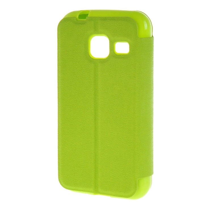 For Galaxy J1 Nxt / J105 Oracle Texture Horizontal Flip TPU + PU Leather Case with Caller ID Window & Holder