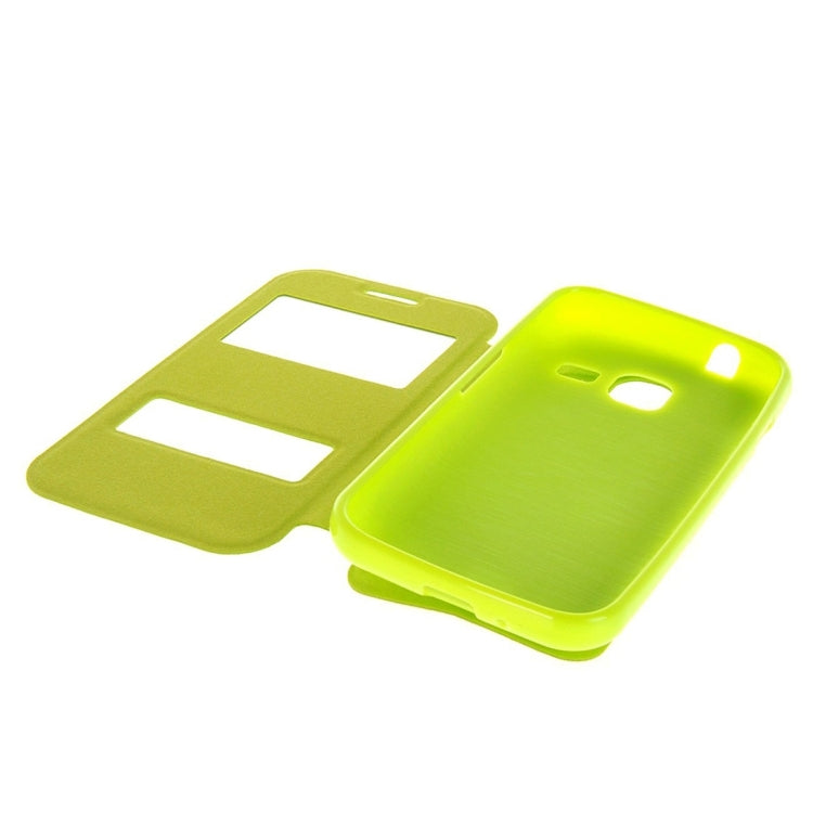 For Galaxy J1 Nxt / J105 Oracle Texture Horizontal Flip TPU + PU Leather Case with Caller ID Window & Holder