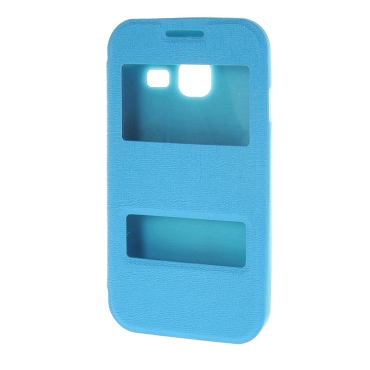 For Galaxy J1 Nxt / J105 Oracle Texture Horizontal Flip TPU + PU Leather Case with Caller ID Window & Holder